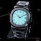 Super clone AET Patek Philippe Nautilus 5711 black Ceramic baby blue face 9015 watch (2)_th.jpg